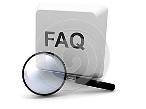 Computer button key with faq text