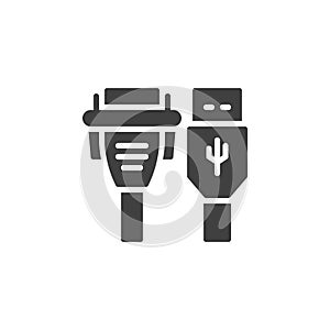 Computer Cable Plugs vector icon