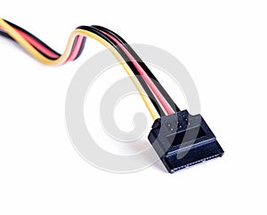 Computer cable on white background