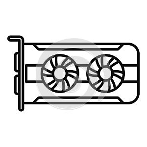 Computer card icon outline vector. Pc gpu