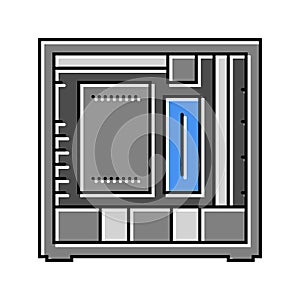 computer case gaming pc color icon vector illustration