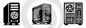 Computer Case Icons - Modern Technology and Design
