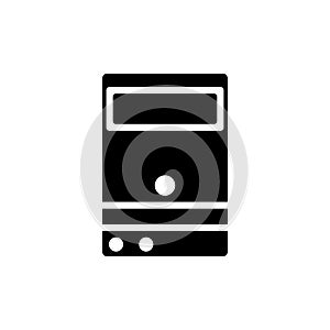 Computer case vector icon personal computer desktop tower. technology server. Design vector illustration