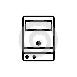 Computer case vector line icon personal computer desktop tower. technology server. Design vector illustration
