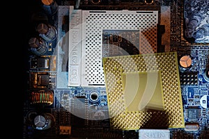 Computer central processing unit, CPU, and mount.