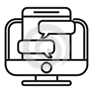Computer chat icon outline vector. Web internet