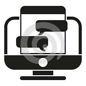 Computer chat icon simple vector. Web internet