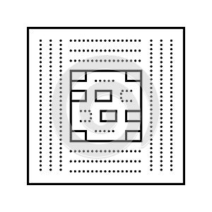 computer chip ai integration line icon vector illustration