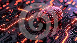 A computer chip with a brain on it