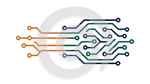 Computer Chip Circuit Connections, vector design Generative AI