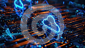 A computer chip with a cloud on it by AI generated image