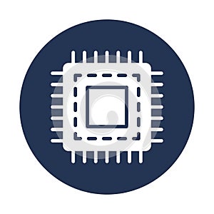 Computer chip, cpu Isolated Vector icon which can easily modify