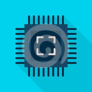 Computer Chip Flat Icon