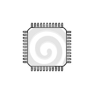 Computer chip hand drawn outline doodle icon.