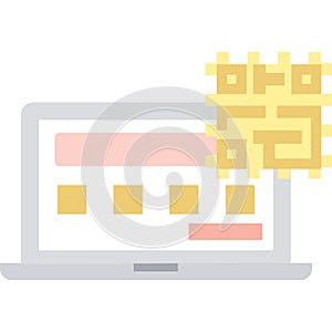 Computer chip icon pc hardware flat vector