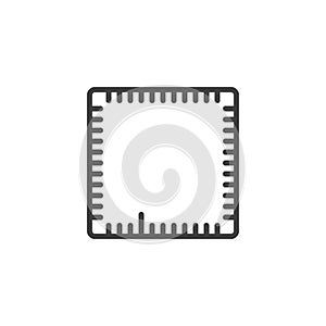 Computer chip line icon