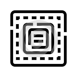 Computer chip microprocessor icon representing digital technology concept