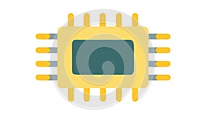 Computer Chip Microprocessor Outline Vector Icon, vector design Generative AI
