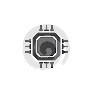 Computer chip microprocessor vector icon