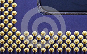 Computer chip pins cpu processor pentium magnified.