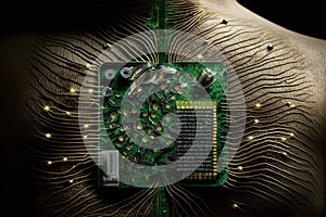 A computer chip is placed under a persons skin.