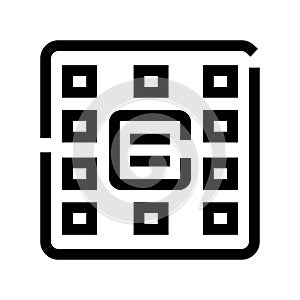 Computer chip processor controlling data information icon