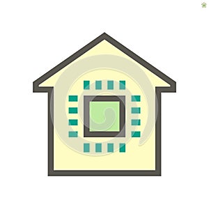 Computer chip processor icon
