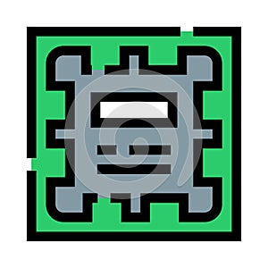 Computer chip processor technology icon digital symbol