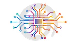 Computer Chip Processor Technology Icon, vector design Generative AI