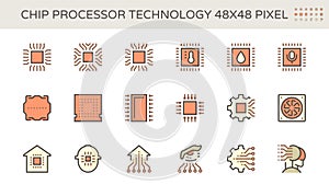 Computer chip processor icon