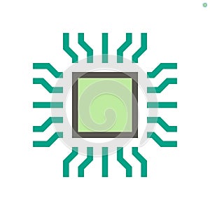 Computer chip processor icon