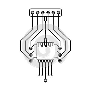 Computer chip sistem isolated. Accessories for digital devices