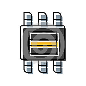 Computer chip technology icon representing data processing