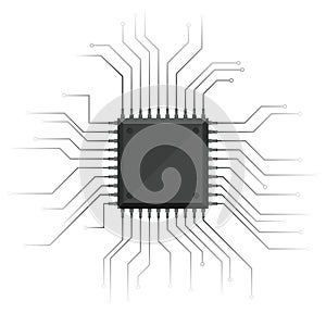 Computer chip vector design illustration