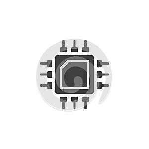Computer chip vector icon.