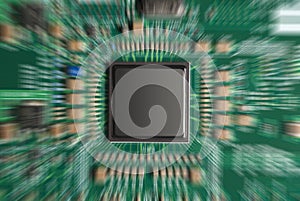 Computer chip zoomed