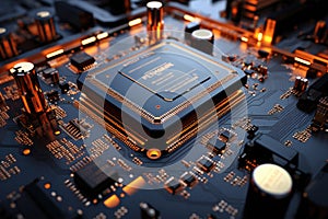 Computer chips and processors on electronic boards