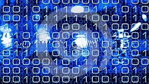 Computer software programming, binary code and electronic circuit board