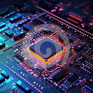 Computer circuit board. Computer Processor digital concept background.