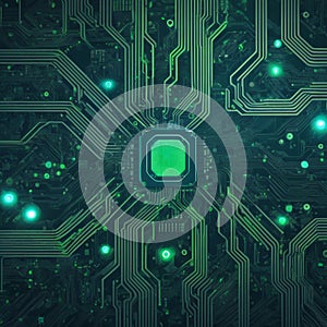 a computer circuit board with a cpu chip on it, computer graphics. texture of electronic circuit