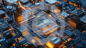 Computer circuit board generating data displaying connection concepts