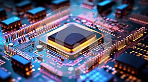 Computer circuit board. Computer Processor digital concept background.