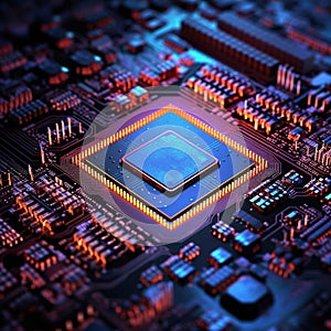 Computer circuit board. Computer Processor digital concept background.