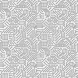 Computer circuit board. Seamless pattern.