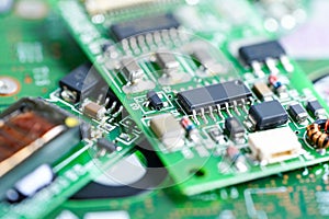 Computer circuit cpu main board electronics device : concept of hardware and technology.