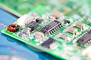 Computer circuit cpu main board electronics device : concept of hardware and technology.