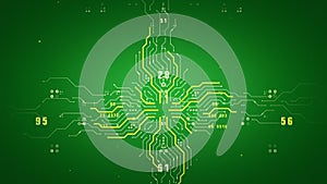 Computer Circuits Green Rising