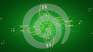 Computer Circuits Green Zooming