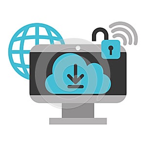 Computer cloud computing world internet data security