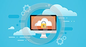 Computer Cloud Database Lock Screen Data Privacy Protection